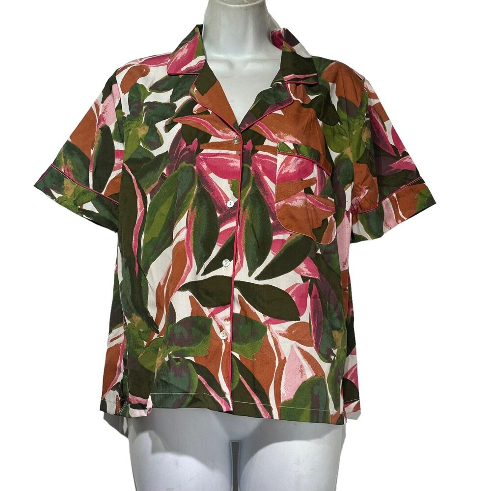 Tahari Sleepwear Tropical Floral Pajama Top Size M